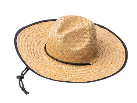 Шляпа из натуральной соломы MUNDAK/СИЕСТА с регулируемой завязкой, бежевый/черный