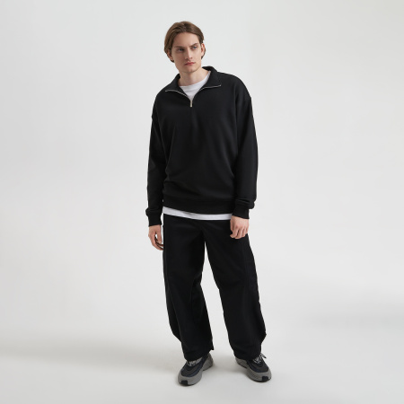 Толстовка на молнии унисекс Флоу (Flow), черная, размер 5XL/6XL