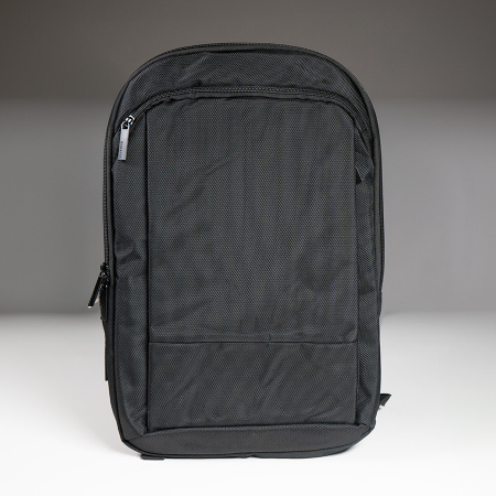 Расширяющийся  рюкзак "Slim" из водостойкого материала, чёрный, 45х30х6 см, ткань верха: 100% полиэстер 1680 D