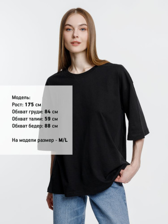 Футболка оверсайз унисекс Base Space, черная, размер XL/XXL