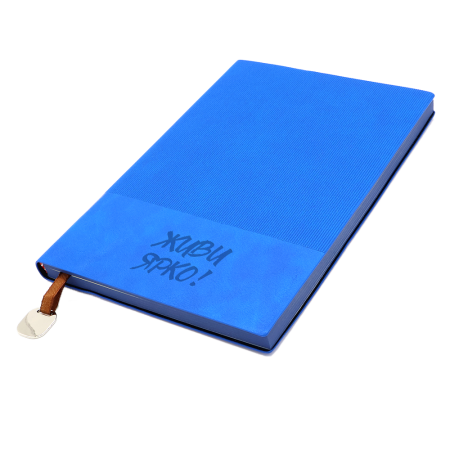 Блокнот A5 Shell в мягком переплёте c металлической биркой, синий
