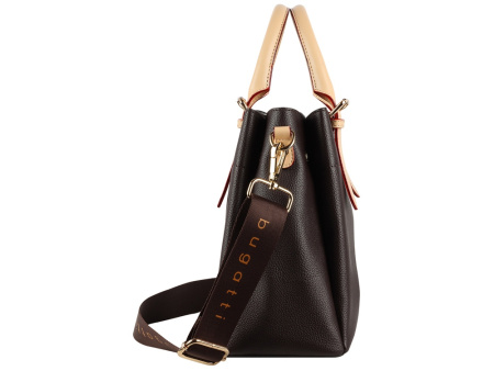 Сумка женская BUGATTI ЭЛЛА | ELLA, тёмно-коричневая, полиуретан, 27х12х23,5 см