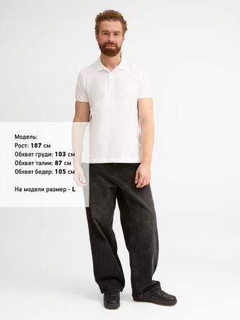 Рубашка поло мужская Brandy Men, белая с темно-синим, размер XXL