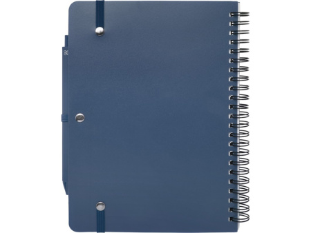 Блокнот Thalaasa формата А5 в твердой обложке из океанического пластика с шариковой ручкой - Синий