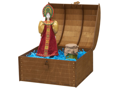 Подарочный набор: кукла фарфоровая, крем-мёд с лаймом и имбирем