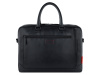 Портфель мужской BUGATTI Clark, чёрный, воловья кожа/полиэстер, 40х9,5х29 см, 10 л