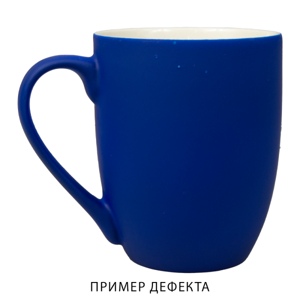Кружка фарфоровая Cassa Grande Сlassic Soft софт тач с дефектами, бирюзовая, 350 мл