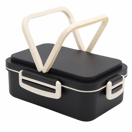 Ланчбокс (контейнер для еды) Inar из пшеничного волокна, чёрный.