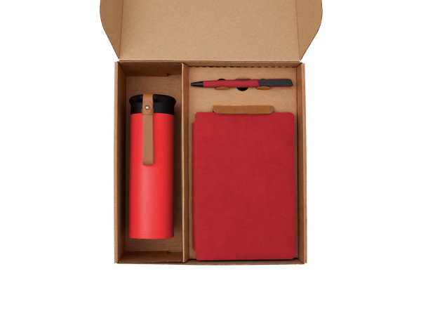 Набор Draftea с блокнотом, ручкой, термосом и чаем