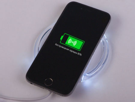 Беспроводное зарядное устройство Cos, 5 Вт, белый Беспроводное зарядное устройство Cos, 5 Вт, белый