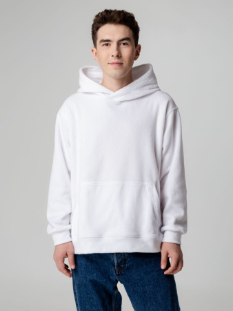 Худи флисовое унисекс Manakin, белое, размер XS/S