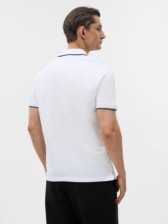 Рубашка поло унисекс Palermo, белая с темно-синим, размер 3XL