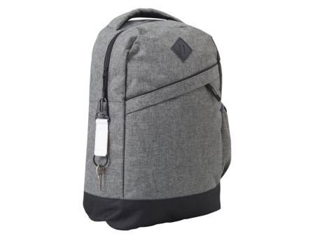 Брелок-ремувка Carabinier из ткани с вставкой из экокожи и карабином, белый