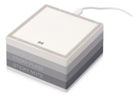 Настольный органайзер с функцией беспроводной зарядки, белый Настольный органайзер с функцией беспроводной зарядки, белый