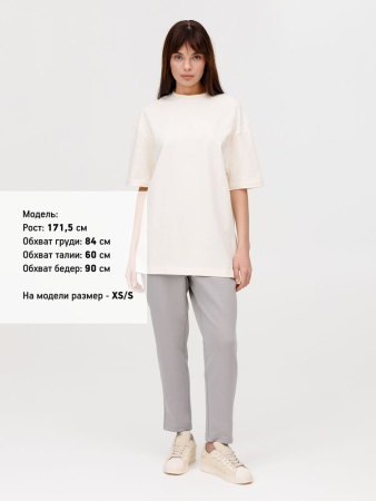 Футболка оверсайз унисекс Sideline, молочно-белая, размер XS/S