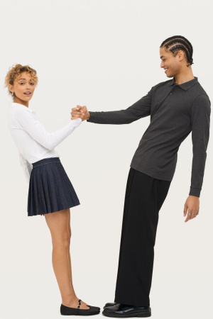 Рубашка поло женская с длинным рукавом Perfect LSL Women черный меланж, размер XXL