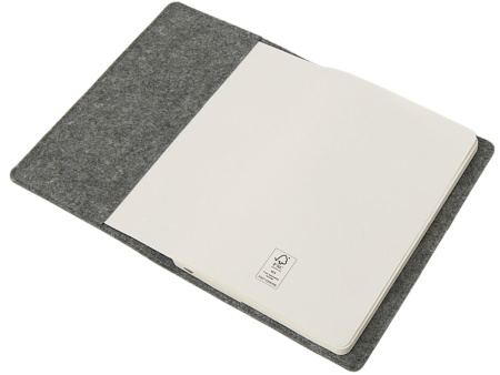 Двустороннее портфолио из рпет-фетра и искусственной кожи Felt, серый