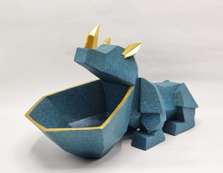 Статуэтка хранитель Носорог, аквамарин