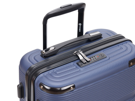Чемодан TORBER ОНЕГА, синий, ABS-пластик, 59,5 х 39,5 х 24 см, 46 л