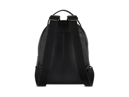 Рюкзак женский BUGATTI БЕЛЛА | BELLA, чёрный, воловья кожа/полиэстер, 24,5х12х27 см