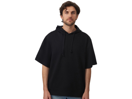 Худи оверсайз с коротким рукавом Warsaw унисекс, черный