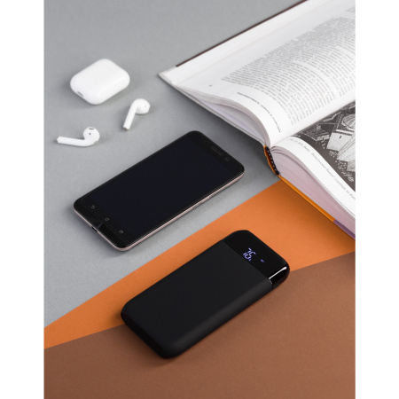 Беспроводное зарядное устройство "ShineMax SOFTTOUCH", 10000 mAh с подсветкой логотипа и цифровым индикатором заряда Беспроводное зарядное устройство "ShineMax SOFTTOUCH", 10000 mAh с подсветкой логотипа и цифровым индикатором заряда