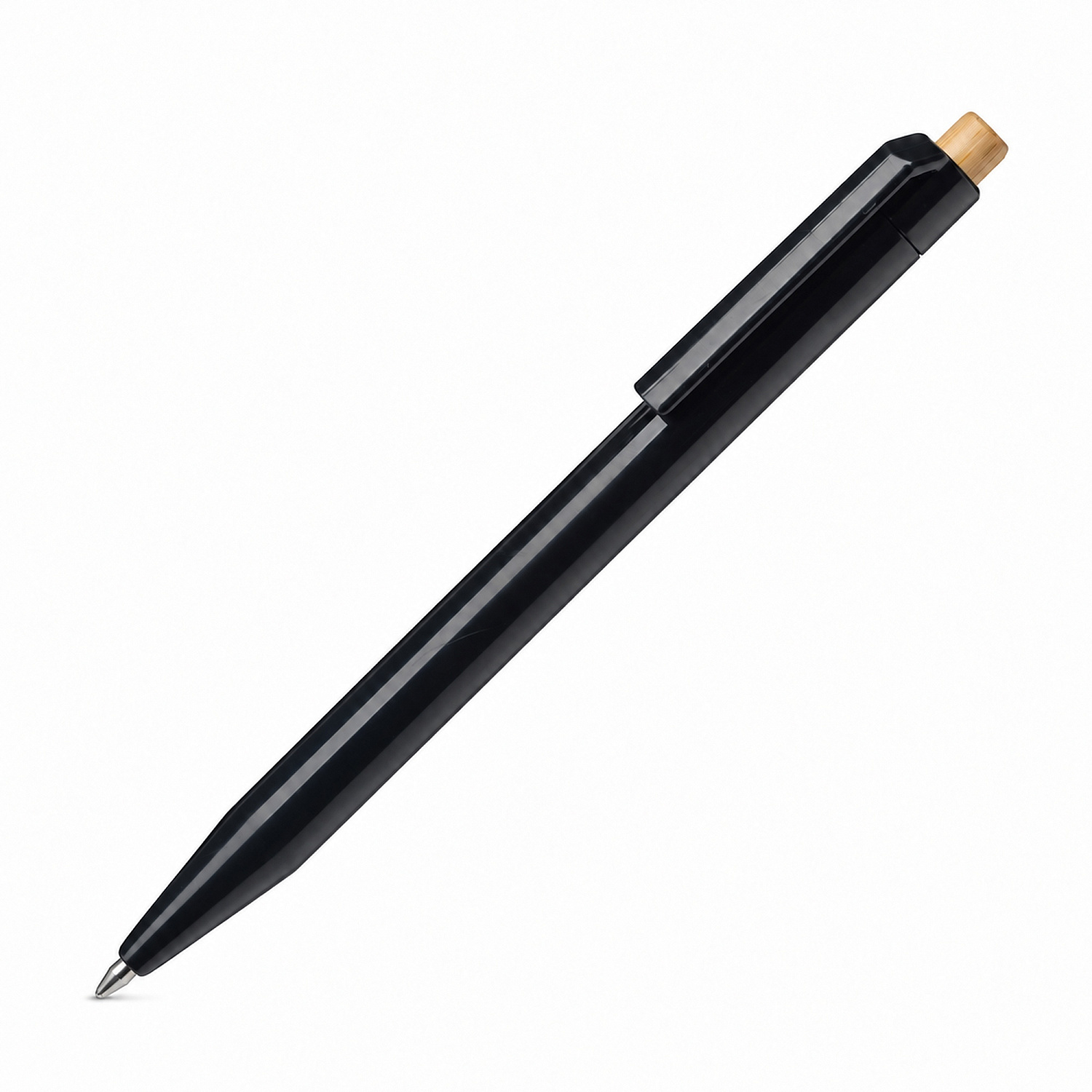Ручка пластиковая шариковая Какаду Эко с бамбуковой кнопкой
