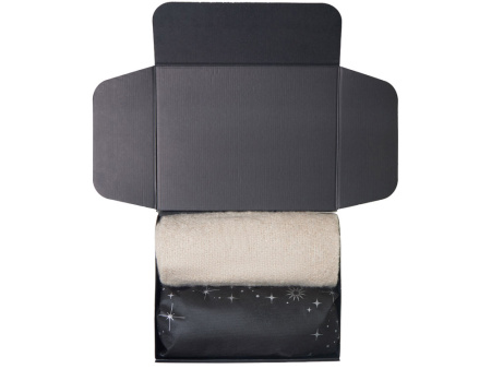 Подарочный набор с пледом, увлажнителем и попкорном, бежевый