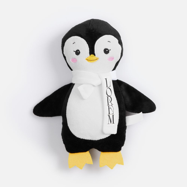 Мягкая игрушка Beastie Toys, пингвиненок с белым шарфом