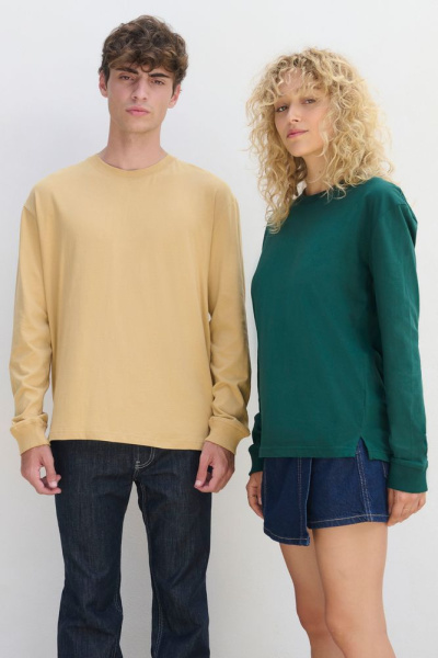 Футболка унисекс с длинным рукавом Pioneer LSL, бежевая, размер XS