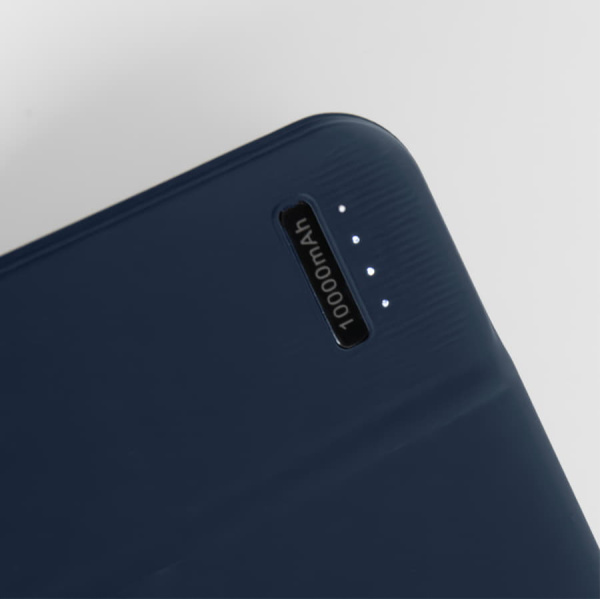 Универсальный аккумулятор Flash 10 (10000 мАч) с подсветкой и soft touch,синий,13,7х6,87х1,55 мм