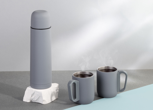 Набор "Гейзер" (термос, 2 кружки), покрытие soft touch