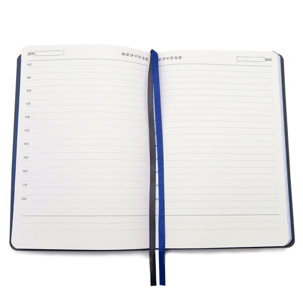 Ежедневник A5 недатированный Molfetta в мягком переплёте, серо-синий