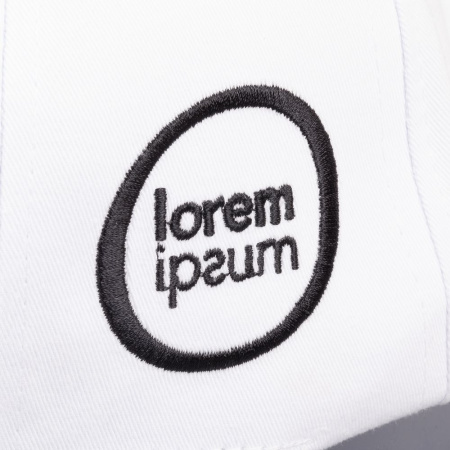 Бейсболка Canopy, белая с темно-синим кантом