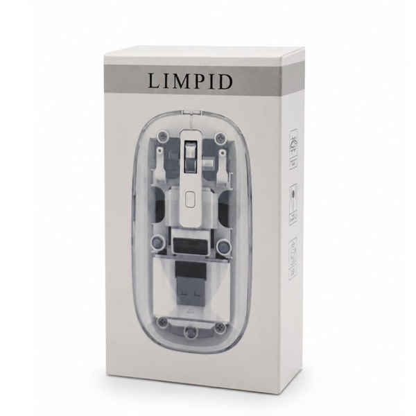 Мышь компьютерная беспроводная прозрачная Limpid, белый