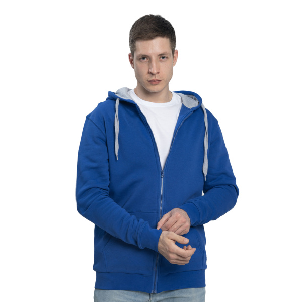 New Gen Толстовка-кенгуру (худи) с капюшоном на молнии 320 г/м² я.синий XS