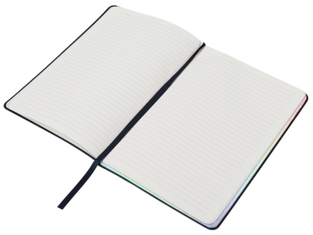 Блокнот А5 в гибкой обложке Fellini с голографическим срезом, темно-синий