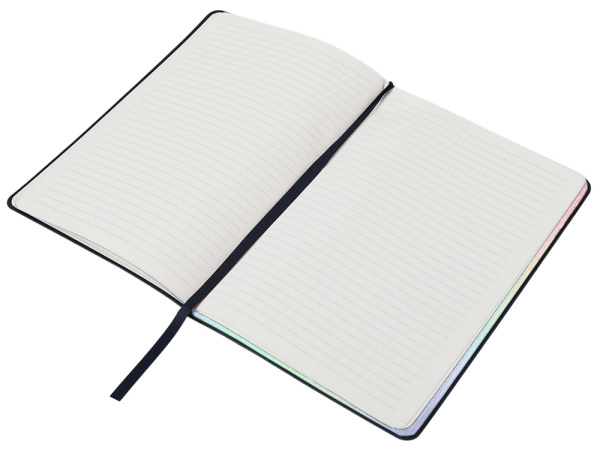 Блокнот А5 в гибкой обложке Fellini с голографическим срезом, темно-синий