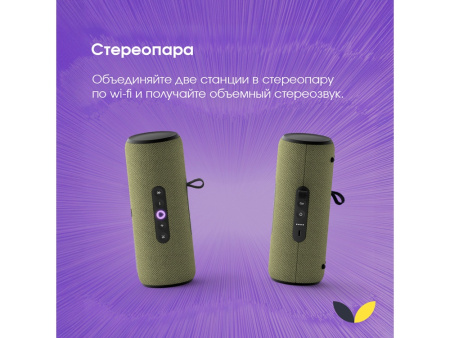 Умная портативная колонка Яндекс Станция Стрит с Алисой, зеленый (YNDX-00030GRN)