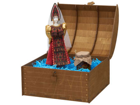 Подарочный набор: кукла фарфоровая, мёд с миксом из орехов