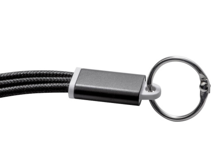 Кабель для зарядки Tres с брелоком, черный Кабель для зарядки Tres с брелоком, черный