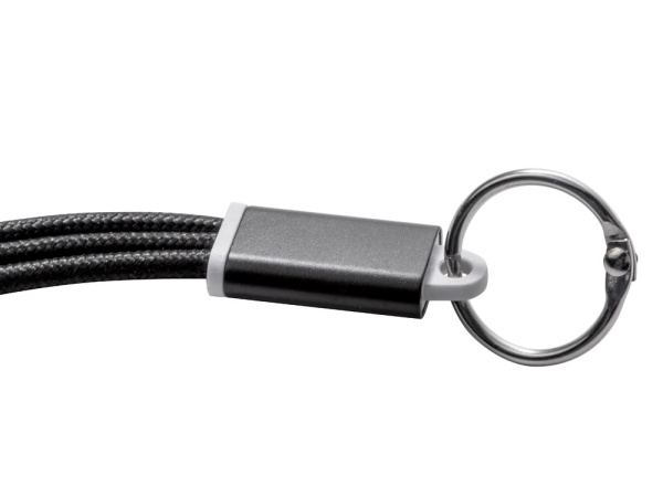 Кабель для зарядки Tres с брелоком, черный Кабель для зарядки Tres с брелоком, черный
