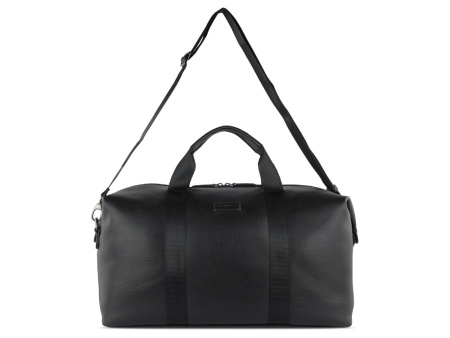 Сумка дорожная BUGATTI ЭЛЬЗА | ELSA, чёрная, воловья кожа/полиэстер, 47х22х24/30 см