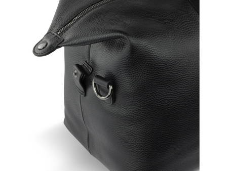 Сумка дорожная BUGATTI ЭЛЬЗА | ELSA, чёрная, воловья кожа/полиэстер, 47х22х24/30 см