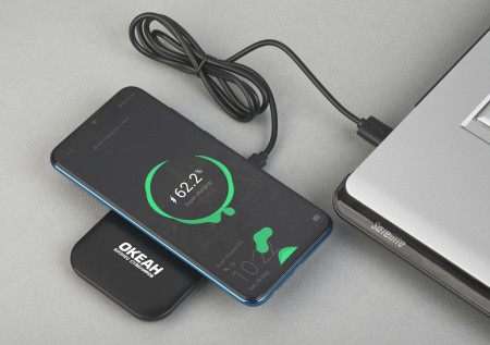 Настольное беспроводное зарядное устройство "Moonlight" c подсветкой логотипа Настольное беспроводное зарядное устройство "Moonlight" c подсветкой логотипа