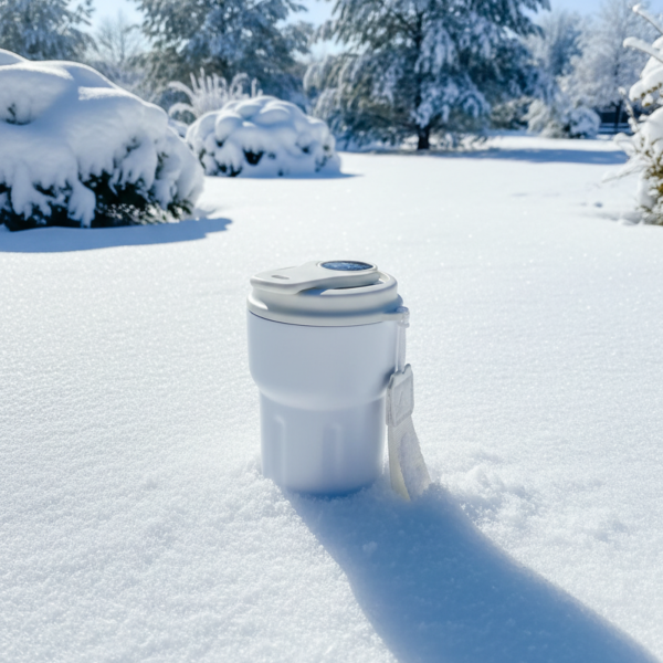 Термокружка вакуумная герметичная Clive с дисплеем, белого цвета