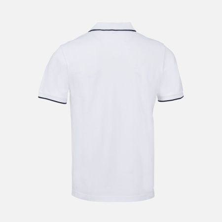 Рубашка поло унисекс Palermo, белая с темно-синим, размер 3XL