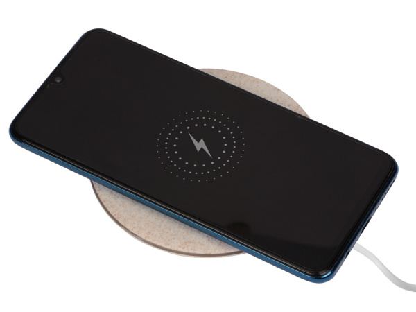 Беспроводное зарядное устройство Wheatty из пшеничной соломы, 5W Беспроводное зарядное устройство Wheatty из пшеничной соломы, 5W