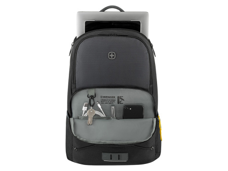Рюкзак WENGER Trayl 15.6, чёрный, переработанный ПЭТ, 34 x 20 x 45 см, 22 л.