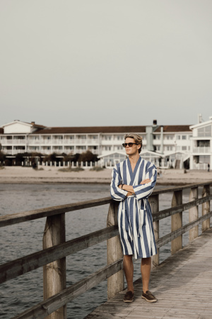 Халат VINGA Ornos из переработанного хлопка GRS, L/XL